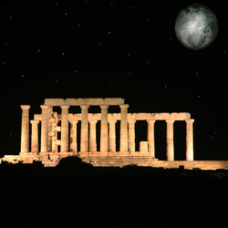 Poseidontempel Kap Sounion bei Nacht
