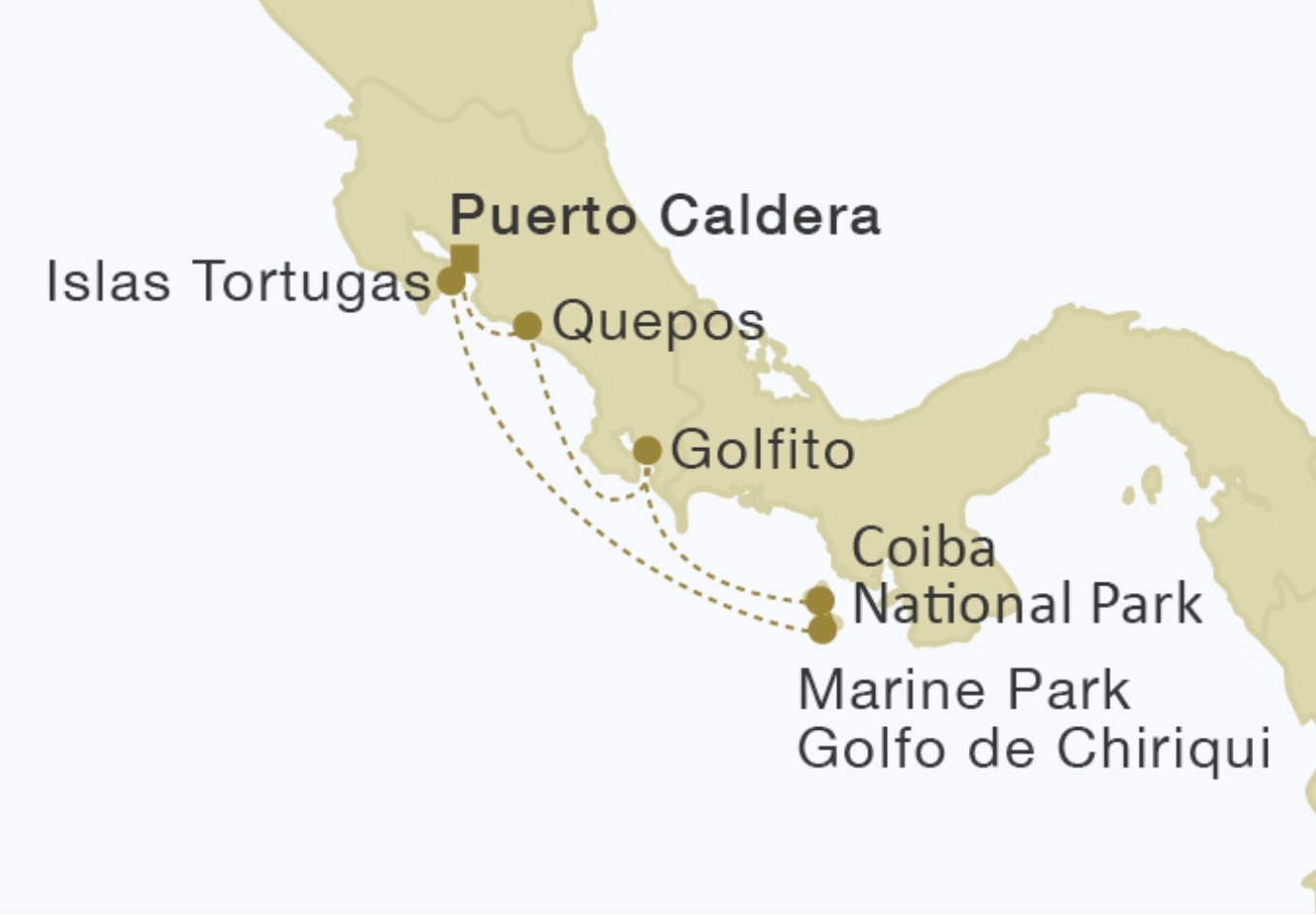 Route Segelkreuzfahrt Costa Rica Panama