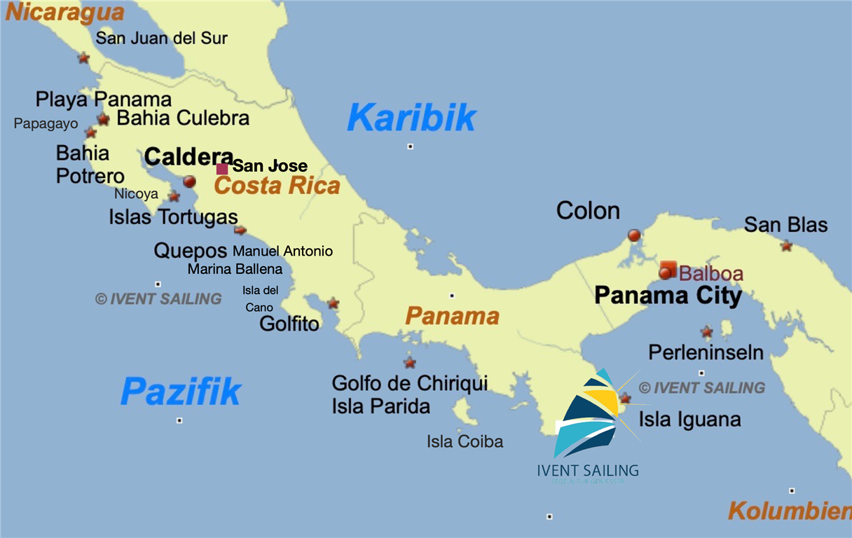 Map Kreuzfahrt Nationalparks Panama und Costa Rica