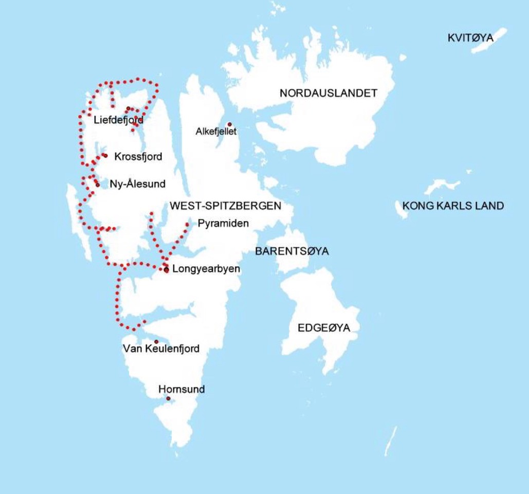 Route Entdeckungsreise Spitzbergen mit der Antigua