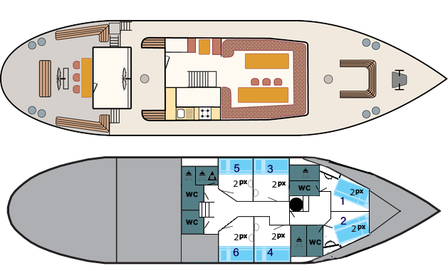 Deckplan Deckplan – Segelschoner Meander