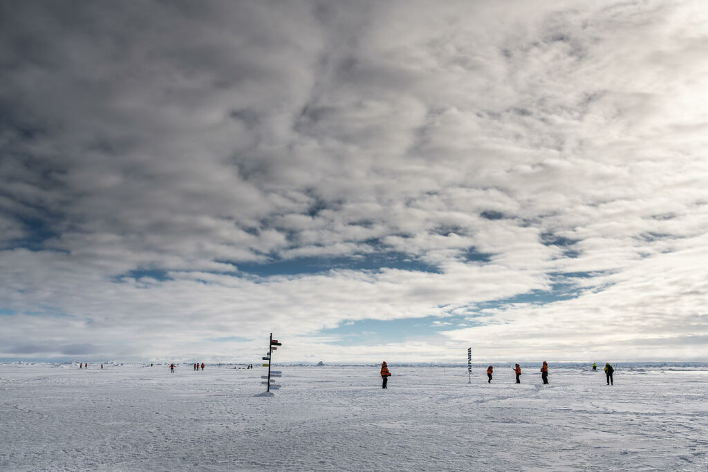Le Commandant Charcot at the geographic North Pole