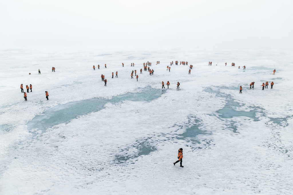Le Commandant Charcot at the geographic North Pole