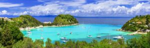 One of the most beautiful islands of Greece - Paxos, view of Lakka bay