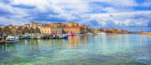 Beautiful Greece series - panaorama of picturesque old town Chania. Crete island