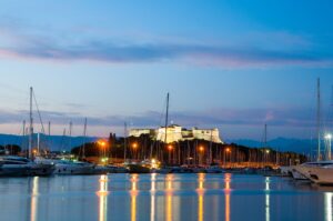 Antibes at dusk, Cote d'Azur, France