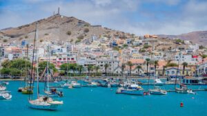 Mindelo, Hafen mit Segelyachten (São Vicente)