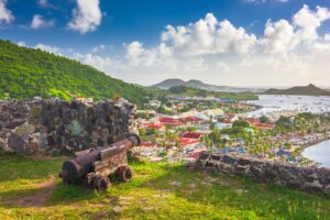 Sint Maarten / St. Martin - Marigot mit Yachthafen, Blick vom Fort Louis