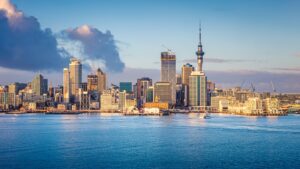 Auckland · Skyline mit Sky Tower, Auckland, Neuseeland