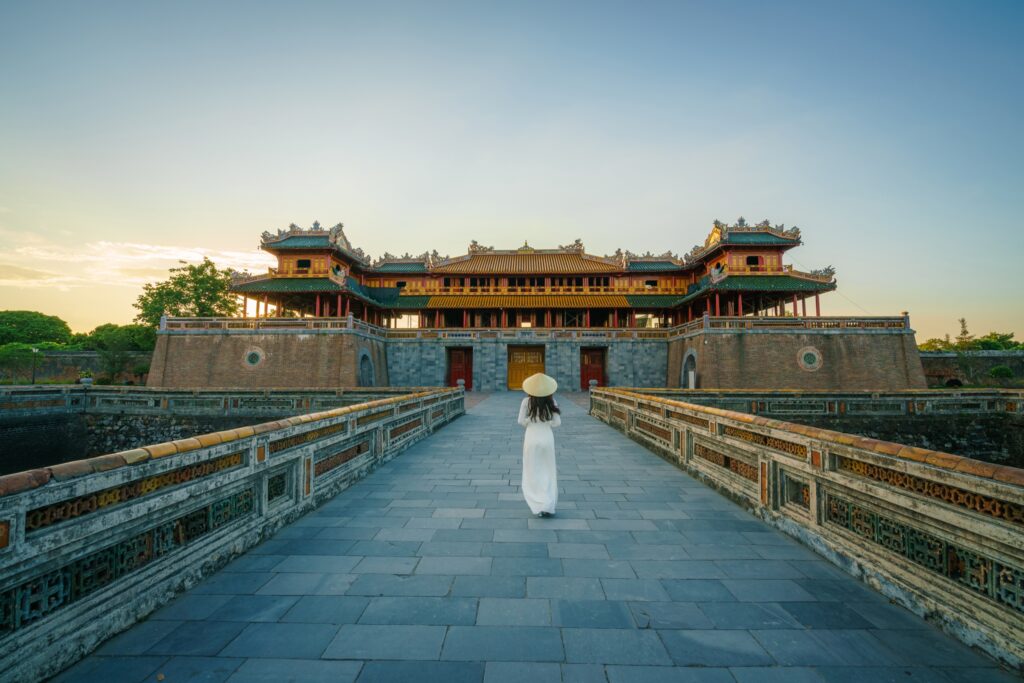 Hue - the Meridian Gate of the imperial citadel at sunrise