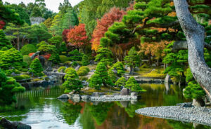 Japanischer Garten in Sakaiminato (Tottori), Japan